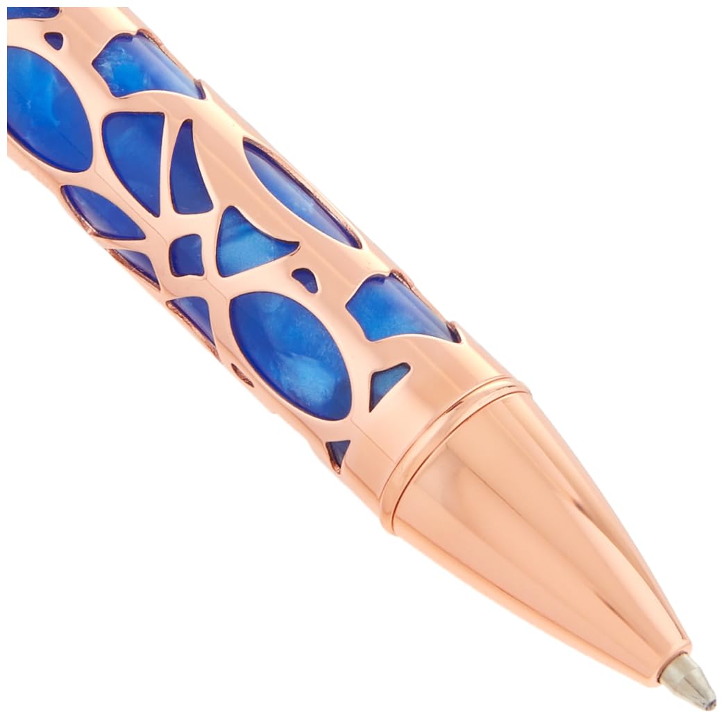 Conklin Endura Deco Crest Ballpoint Pen in Blue with Rose Gold Accents – Elegant Writing Instrument by Conklin Pen Company