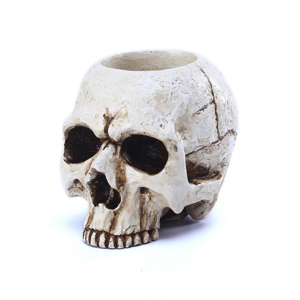 Comeon Skull Candle Holder Resin Gothic Tea Light Holders Mini Skull Home Decoration Novelty Craft Collection