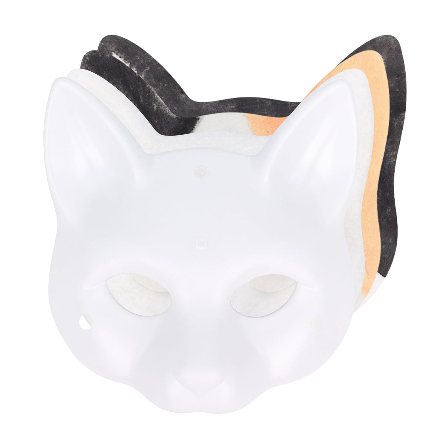 YLOVEFUR DIY Cat Fox Mask Set with Eye Meshes Stickers Faux Fur Fabric Strips for Halloween Masquerade Cosplay Party