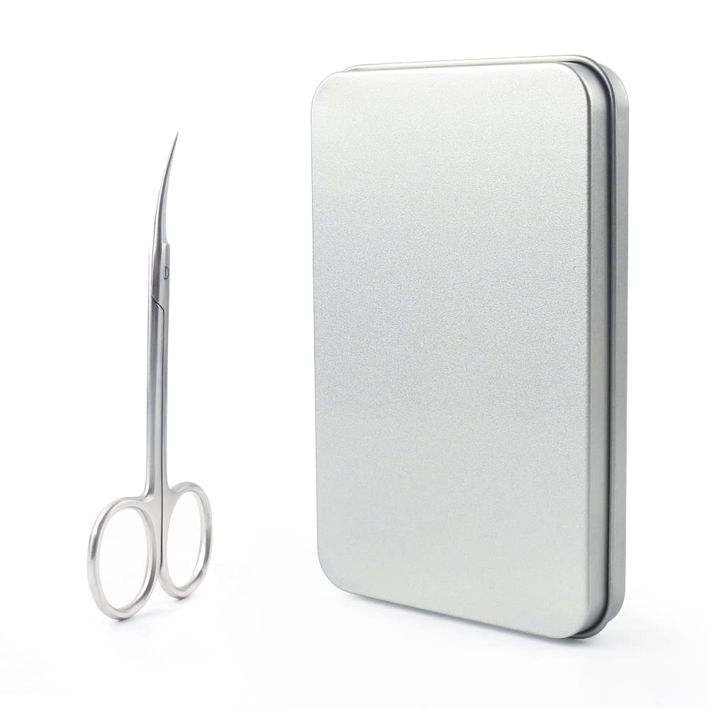 Qunzhao Cuticle Scissors for Women and Men Curved Stainless Steel with Tip Grooming Blades Manicure Nail for Dry Skin Nail Scissors (2)