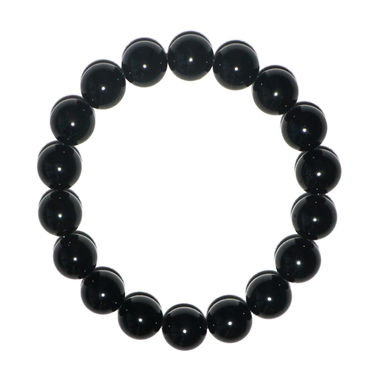 TaHLga 12mm Black Onyx Bracelet for Men Women | Round Beads | Natural Root Chakra Connection Stone | Strength & Protection | Fits for Large Size about 8" Wrist| Premium Gift Set