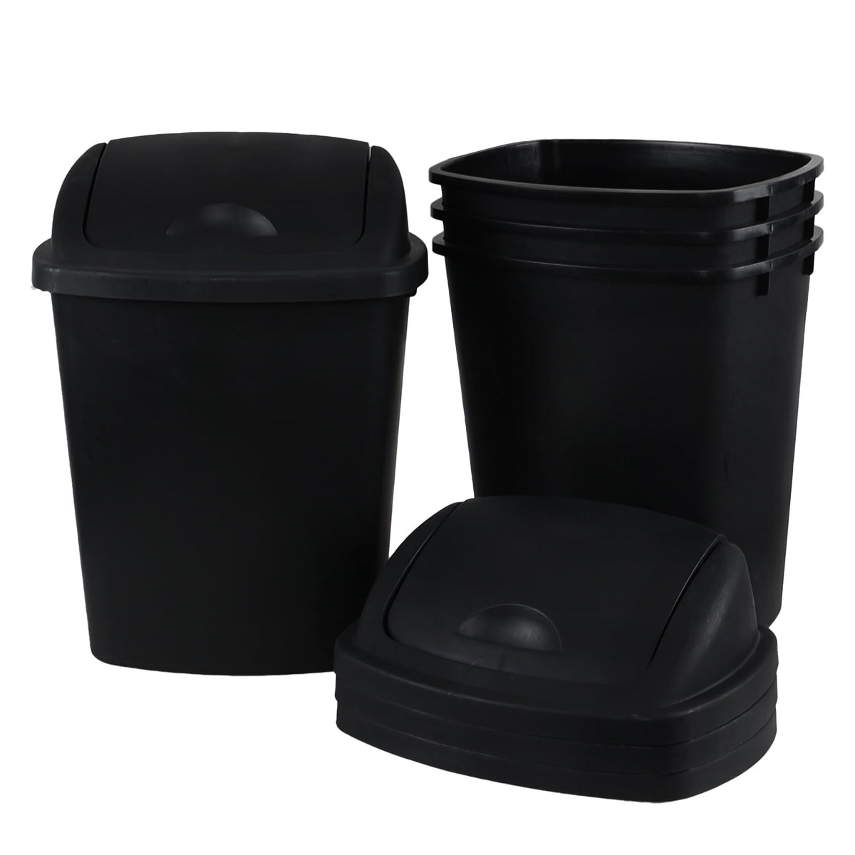 4 Pack 6 Gallon Trash Can Plastic (4 Count)