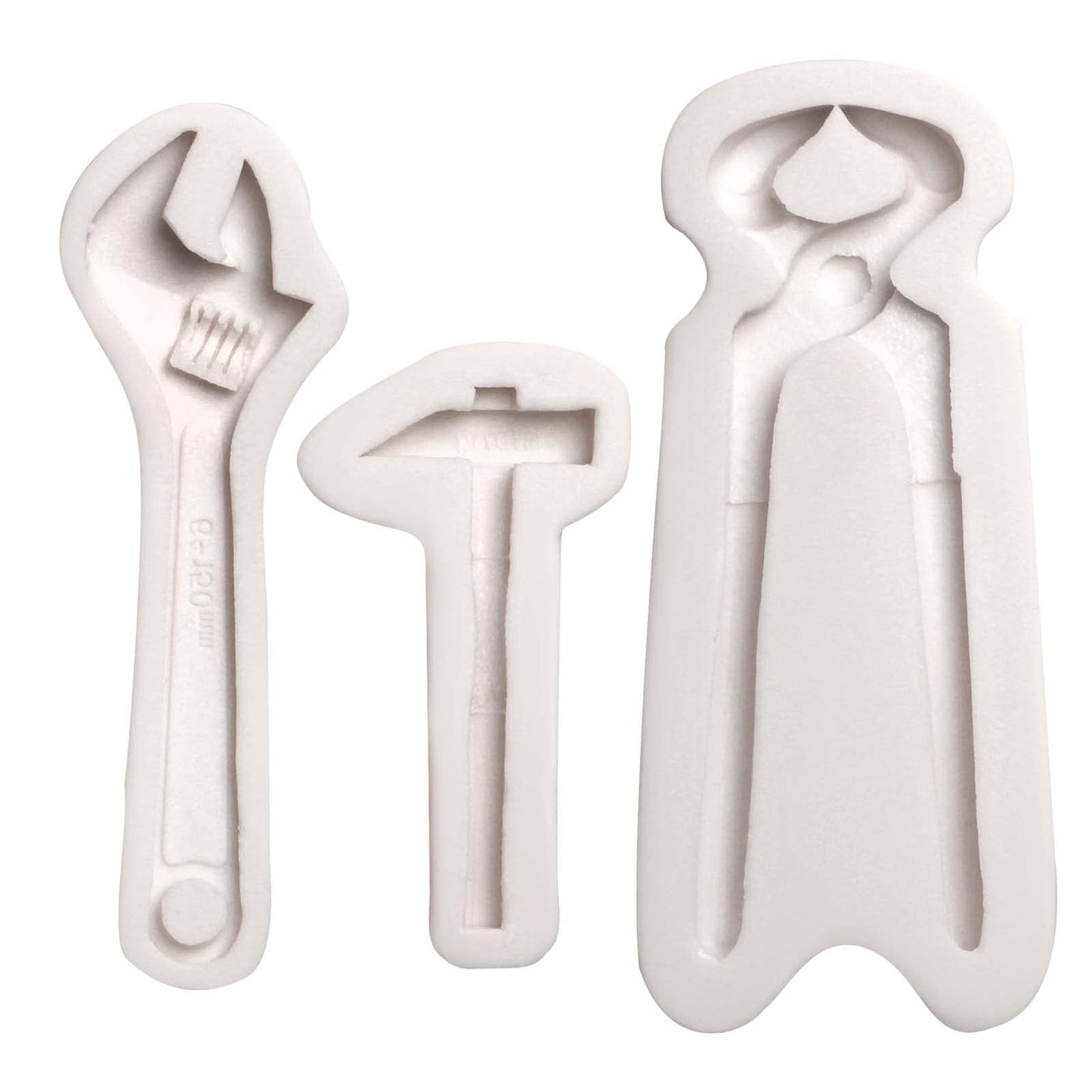Hand Tools Chocolate Silicone Molds, 3 Packs Large Hammer Wrenches Pliers Construction Tools Baking Molds, 3D Fondant Molds for Cake Decoration Candy Sugar Craft Gum Paste Clay