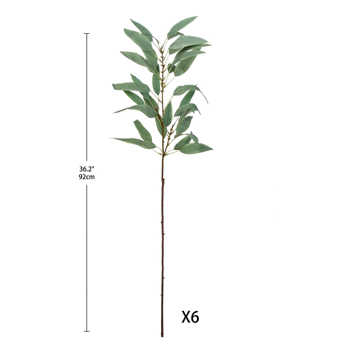 Faux Eucalyptus Stems - 34' Long Fake Salix Leaves 6 Pcs Artificial Greenery Stems for DIY Bouquet Arrangements, Centerpieces, Shower Decorations