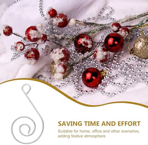 Christmas Hooks Versatile Use 50pcs S-Shaped Stainless Steel Easy Installation Silver Color for Ornaments and Chandeliers for Christmas Tree and Jewelry Making Decorations