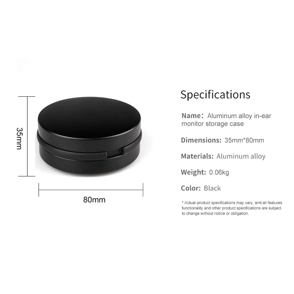 Universal Earbuds Case Mini Storage Hard Earphone Case Protective Waterproof Aluminum Alloy Housing for TRN V80 V10 V20 V60 V90 KZ AS10 Portable Travel Carrying Cases (No Logo)