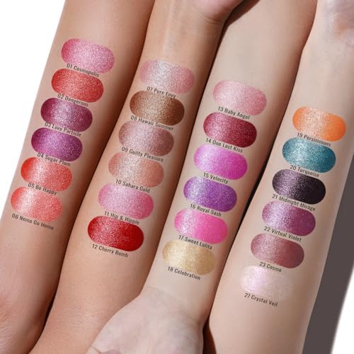 Oulac Burgundy Lipstick for Women with Metallic 3D Shine Lightweight Hydrating Formula, High Impact Lip Color, Vegan Beauty, Full Coverage Lip Makeup, Christmas Gifts for Women, Love Particle(03)