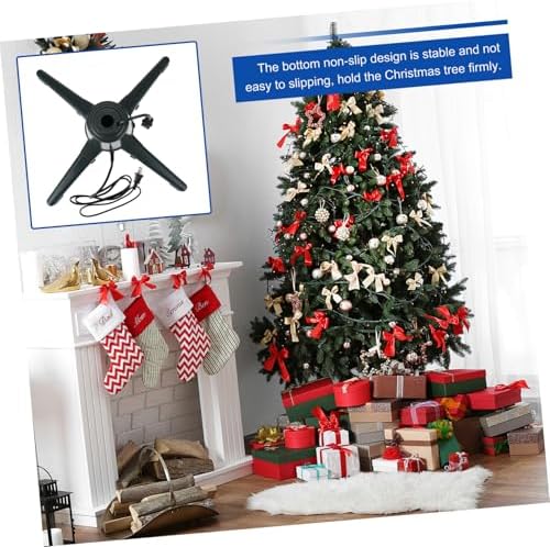 Alipis 1pc Electric Christmas Tree Stand Rotating Tree Base for Sturdy Design Non- Support Compatible Us for Holiday Decor