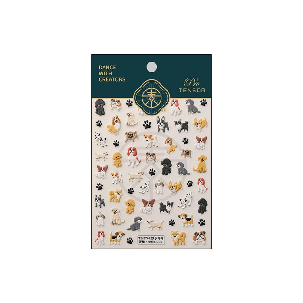 Dog Nail Stickers 5D Embossed Dog Nail Decals Luxury More Than 50 Pattern Design Nail Art Stickers Self-Adhesive Nail Art Accessories Animal Nail Supplies for Women Manicure
