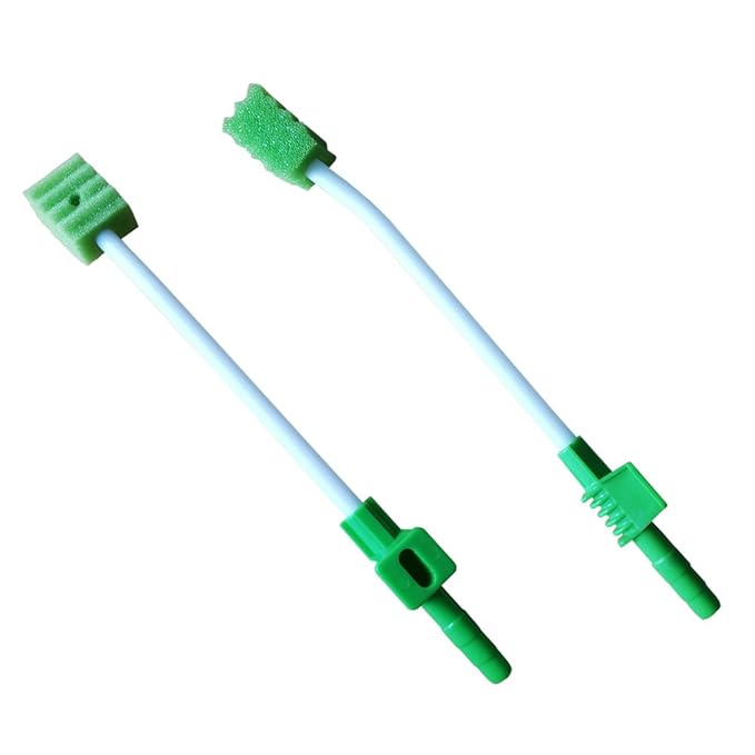 Disposable Suction Swab, Suction Device Sponge Swab,Oral Cleaning Swab for Unconscious elderly (Green 50 counts)