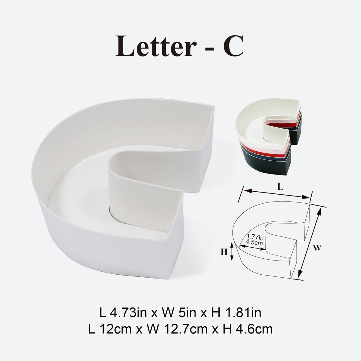 Geoto 25.7"x6"x2" Pink/Red/White/Black/Navy Blue Creative Teachers' Day Cardboard Gift Packaging Idea Fillable TEACH Letter Shaped Gift Boxes(White with Window)
