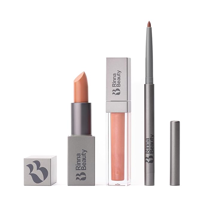Rinna Beauty Lisa Essentials Bundle - Lip Care Kit With Hydrating Mask, Exfoliator Scrub, Gloss, Lipstick, Liner, Crayon, Plumper Oil - Vegan, Cruelty & Paraben-Free (Pack of 7)