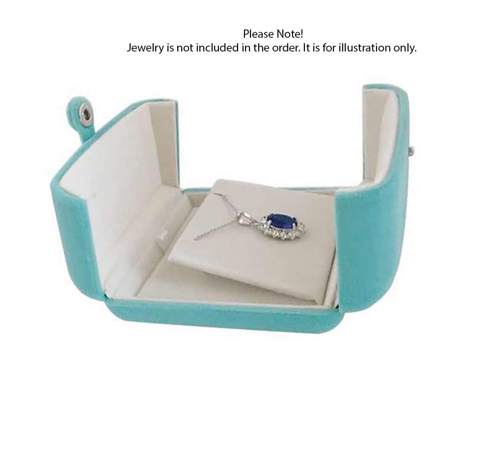 Svea Display Aqua Packaging Case Premium Velvet Jewelry Gift Box Double Layer Function Necklace Earring Combo (Jewelry not included)