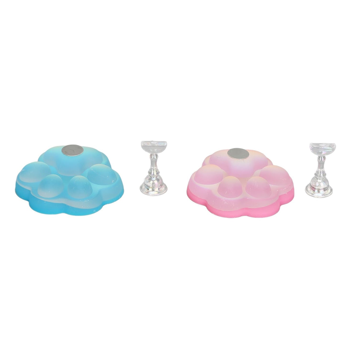 Saluaqui 4pcs Nail Stand for Press Ons, Cat Claw Magnetic Acrylic Nail Art Display Stand Practice Holder, Training Fingernail Display Stands, Salon DIY Manicure Tools, Wholesale Business