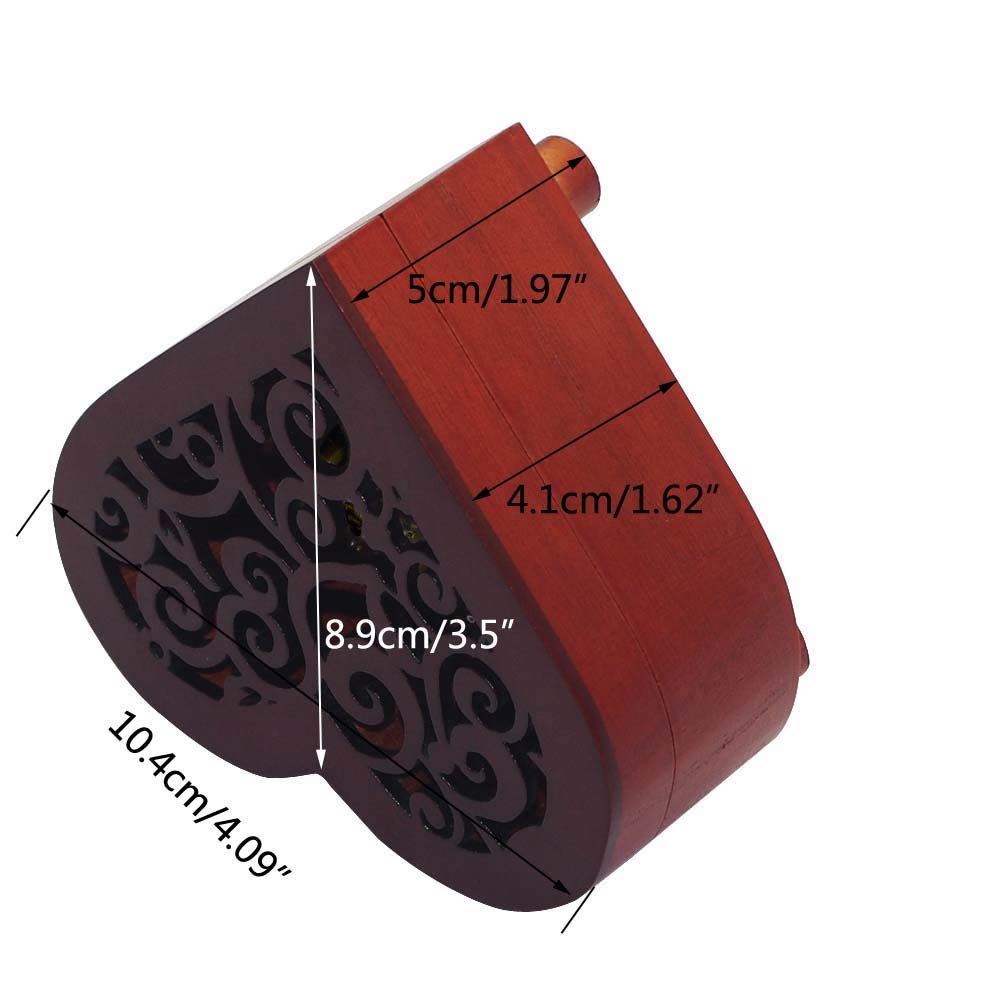 Pursuestar What a Wonderful World Wind Up Music Box, Heart Shaped Vintage Wood Carved Mechanism Musical Gift for Lover Girlfriend Wife Husband Valentine's Day Mother's Day Christmas Anniversary