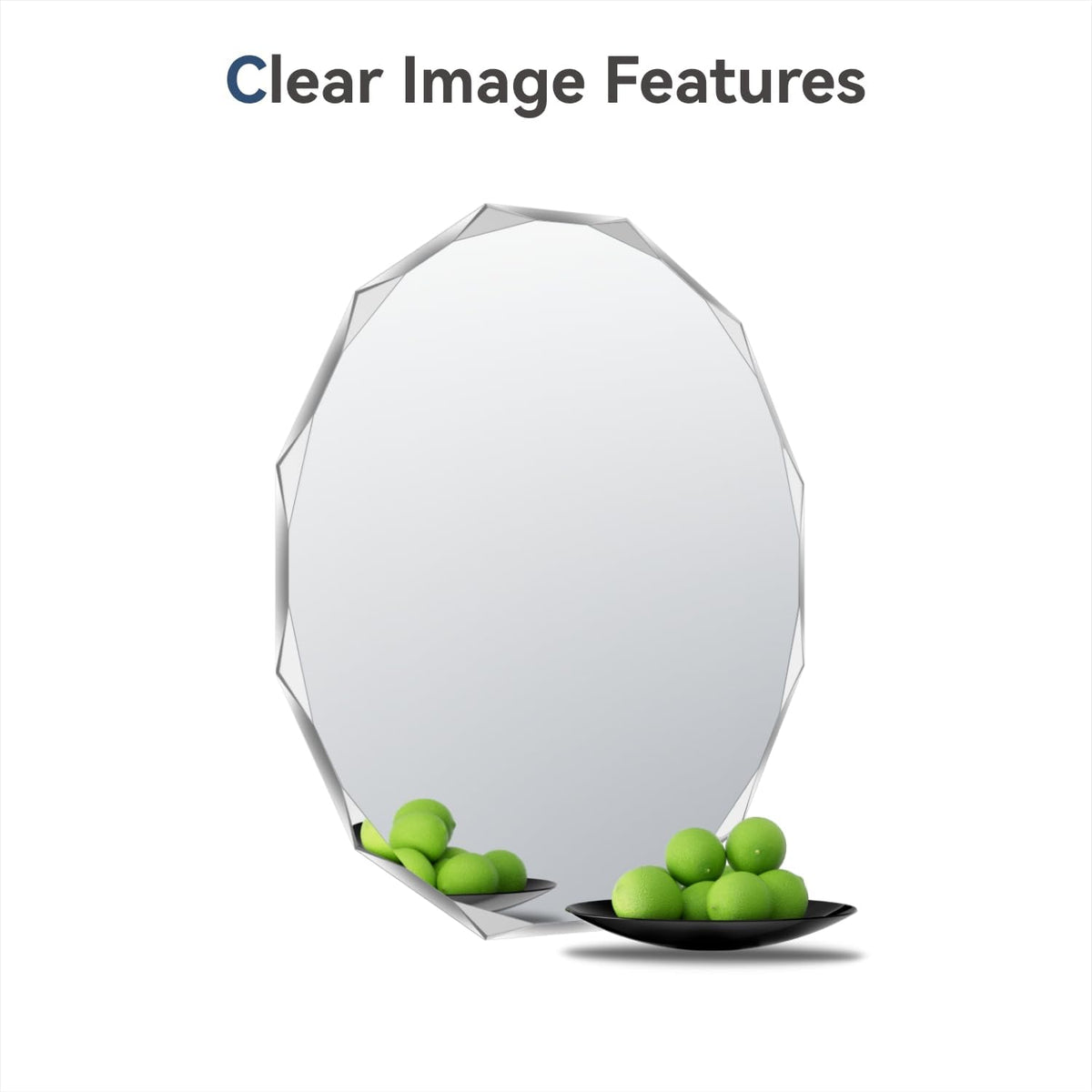 Single Beveled Edge Circle Mirror Frameless Wall Mount Bathroom Vanity Mirror, 30”