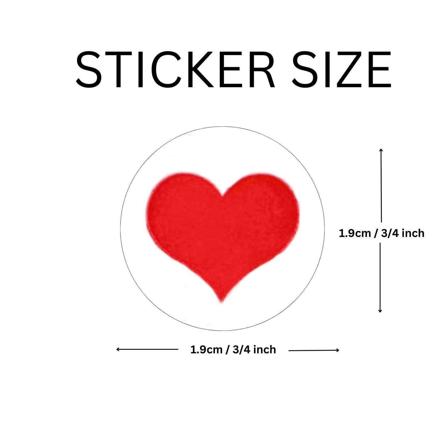 250 Small Red Heart Stickers - Valentine's Day - Valentines Stickers & Decorations