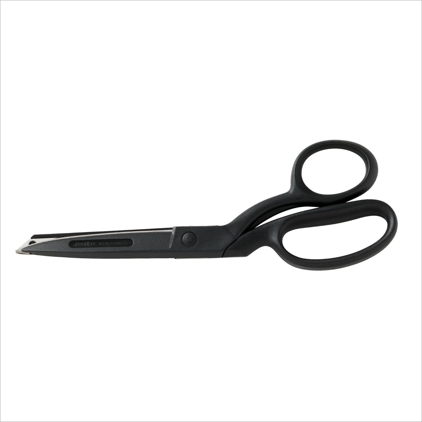 Gingher Featherweight Bent Handle Scissors - 8" Stainless Steel Shears - Sharp Fabric Scissors - Black
