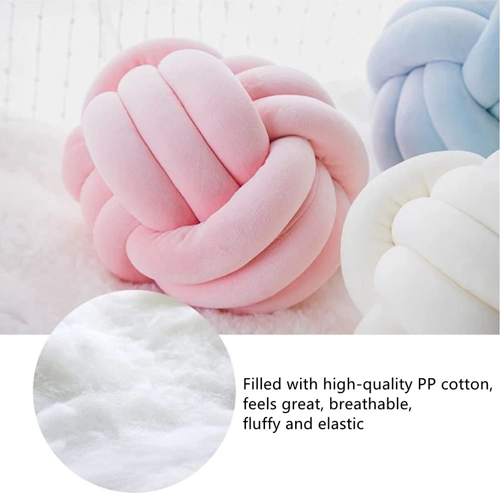 PUXU Knot Pillow Ball Round Cushion Pillows, Children Room Decoration Plush Toys Calming Stress Relief Toy (Mint,8.5in/22cm)
