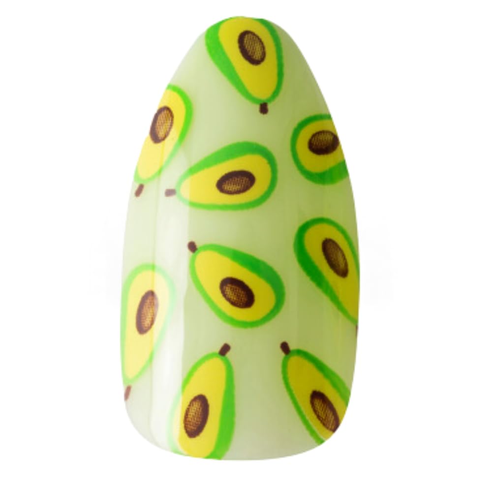 PaintLab Press On Nails - Holy Guacamole Green Almond Fake Nails, 24 Nails in 12 Sizes with Glue, Reusable Salon Quality Press On Nails