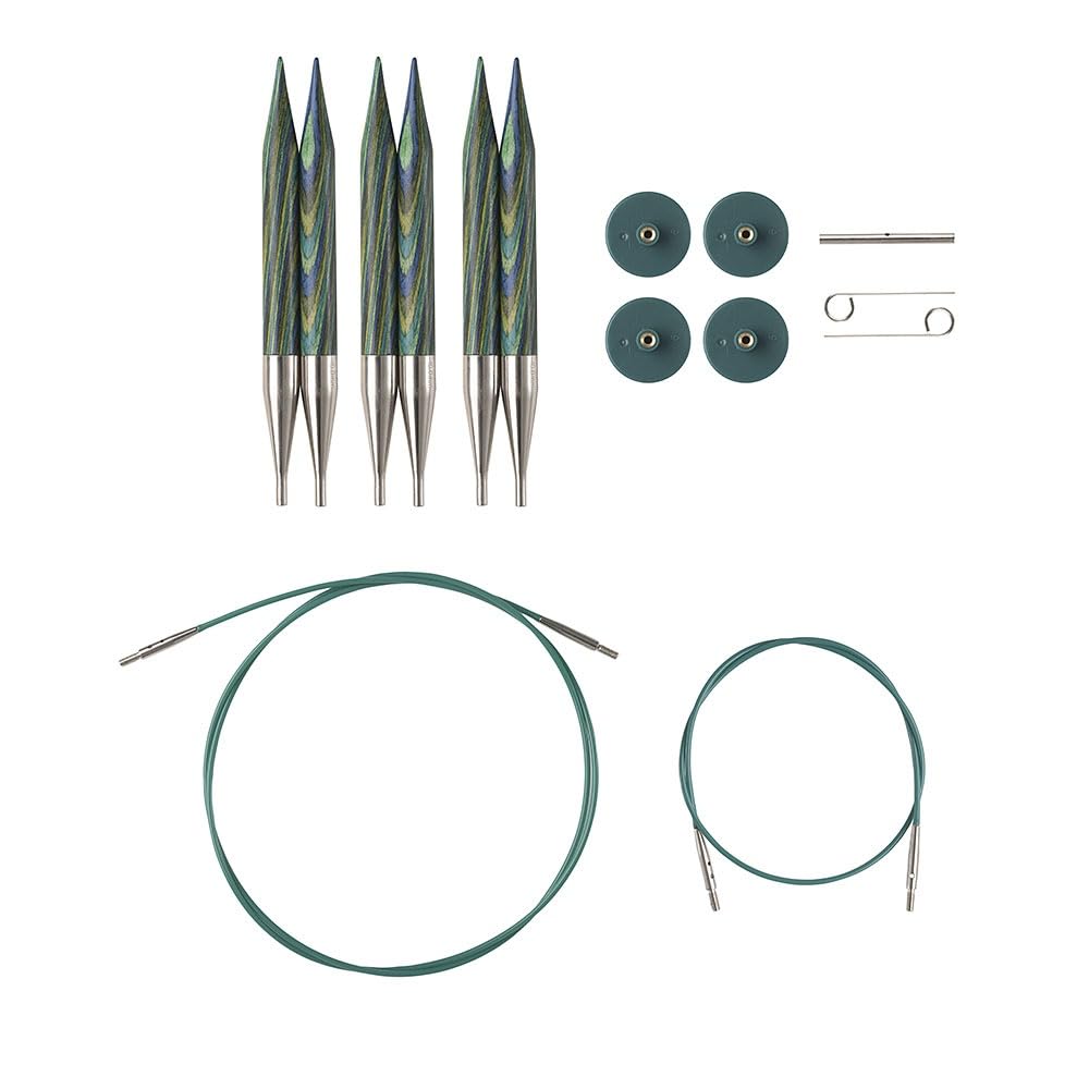 Knit Picks Interchangeable Knitting Needle Variety Pack - Sizes 4-11 and 13, 15, and 17 (Caspian)