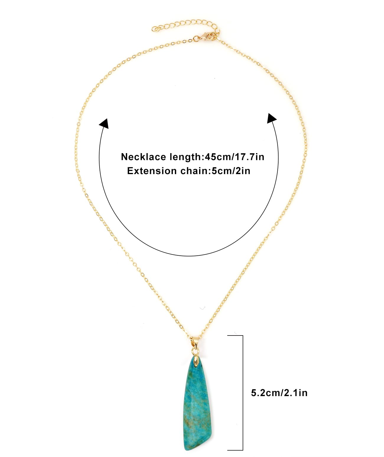 Wovanoo Nature Stone Necklaces for Women Boho Pendant Necklace 18K Gold Chain Necklaces Sky Blue