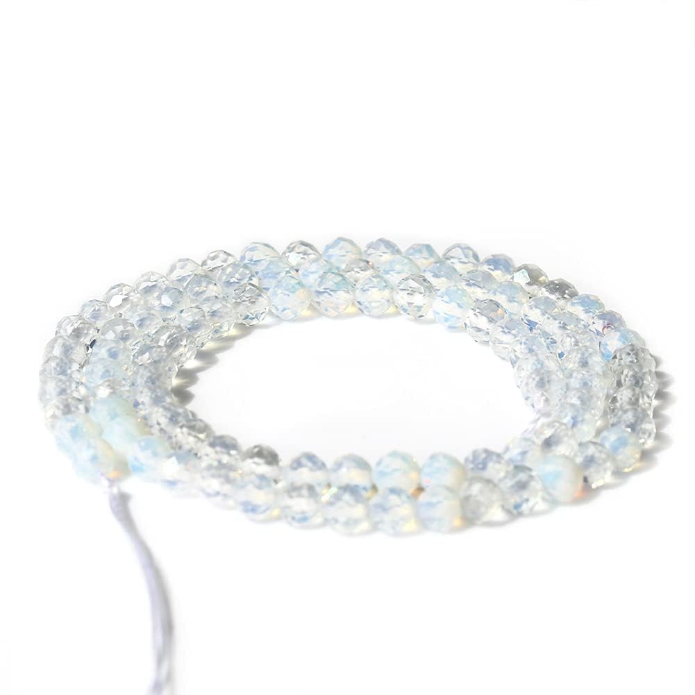 Song Xi 120pcs 3mm Natural Opal Gemstone Beads Faceted Round Loose Stone Beads for Jewelry Making (1 Strand)