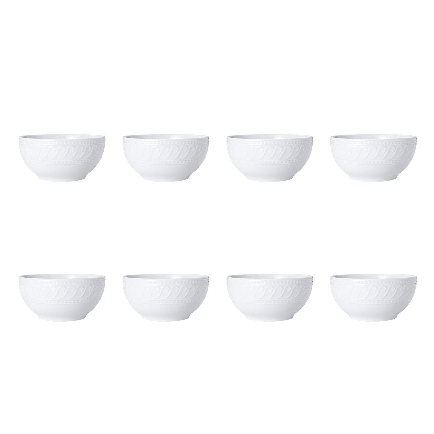 Pfaltzgraff Sylvia 32-Piece White Dinnerware Set, Service for 8, Durable Stoneware Plates, Bowls, and Mugs, Microwave and Dishwasher Safe