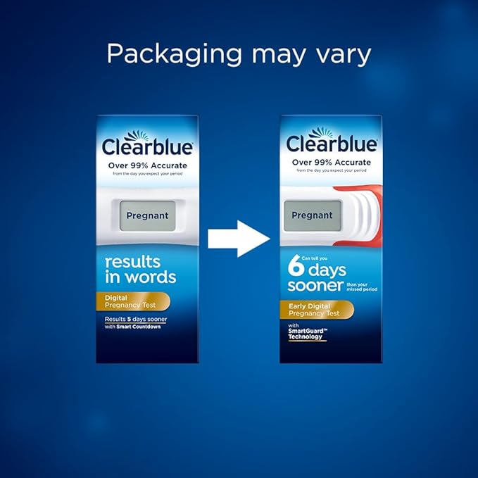Clearblue Early Digital Pregnancy Test, Early Detection at Home Pregnancy Test, 3 Ct
