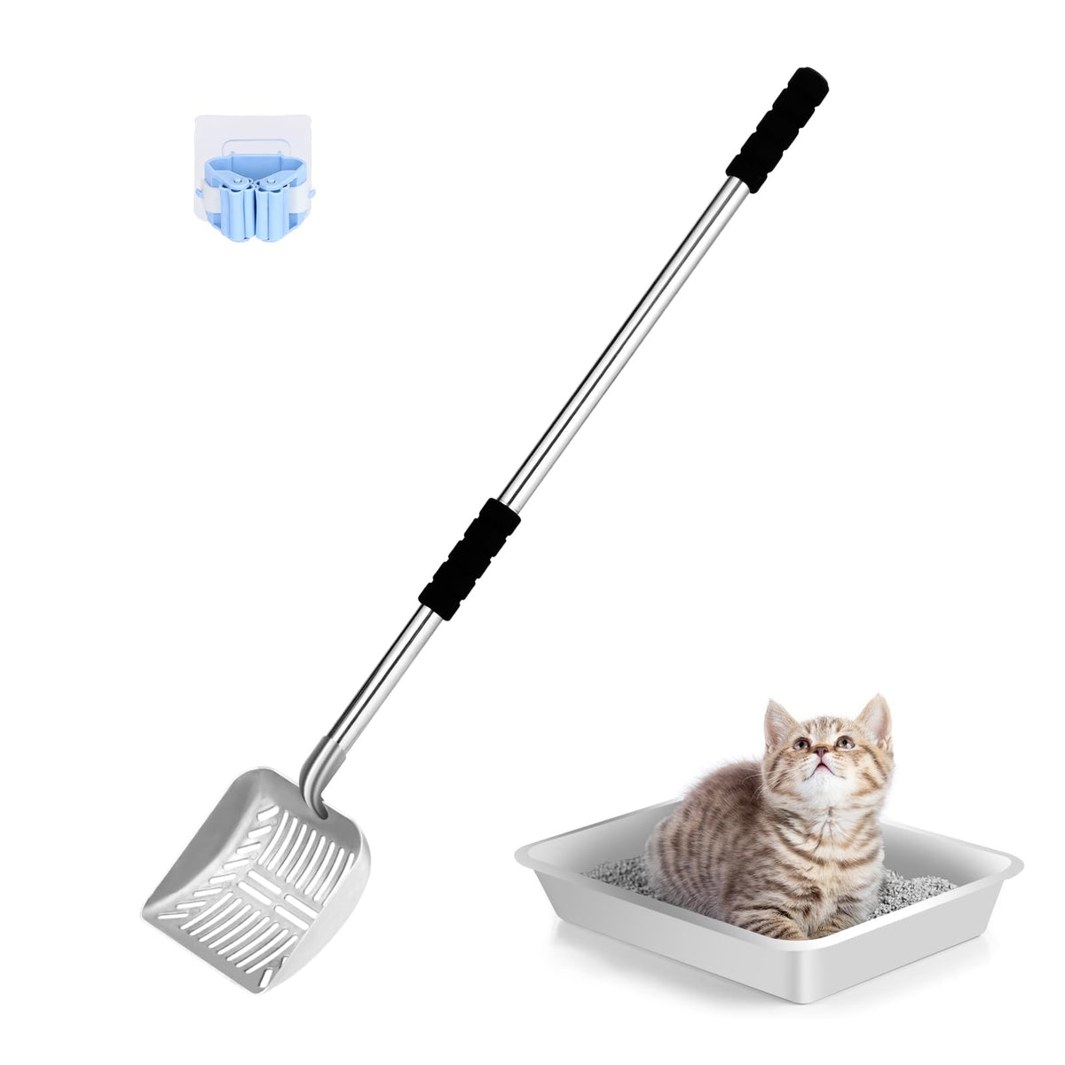 LYCC Metal Cat Litter Scoop, Stainless Steel Kitty Litter Scooper, Sifter