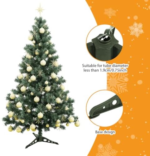 Christmas Tree Stand with 0.8 in Hole, Triangle Rotating Base, Stable Plastic Replacement Platform
