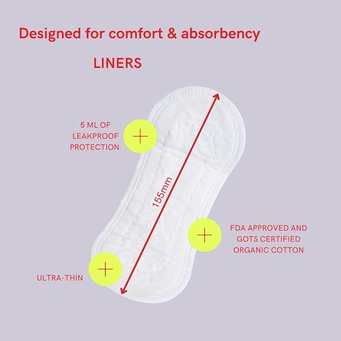 August Organic Panty Liners for Women and Anyone Who Menstruates, Made with Organic Cotton, HSA FSA Eligible 96 Daily Liners, Toxin & Fragrance Free, Hypoallergenic Cotton (6 Boxes of 16)