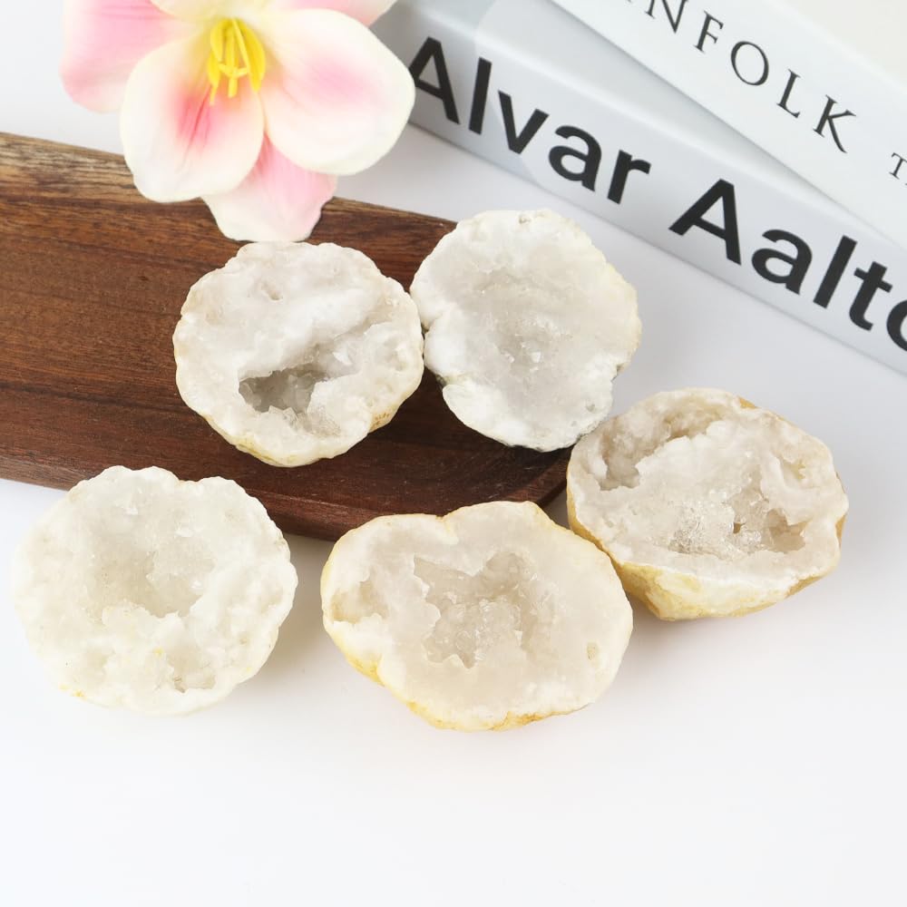 2PCS Natural Raw Stone Healing Crystals Bulk Healing Gemstones for Reiki Tumbling Fountain Rocks Meditation Garden Home Decor (Agate geode)