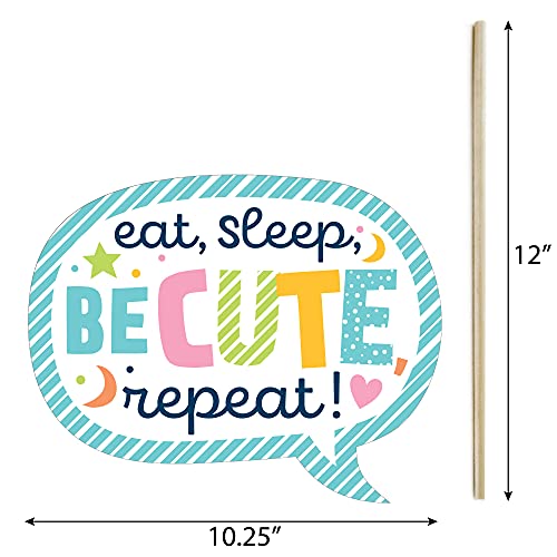 Big Dot of Happiness Funny Colorful Baby Shower - Gender Neutral Party Photo Booth Props Kit - 10 Piece