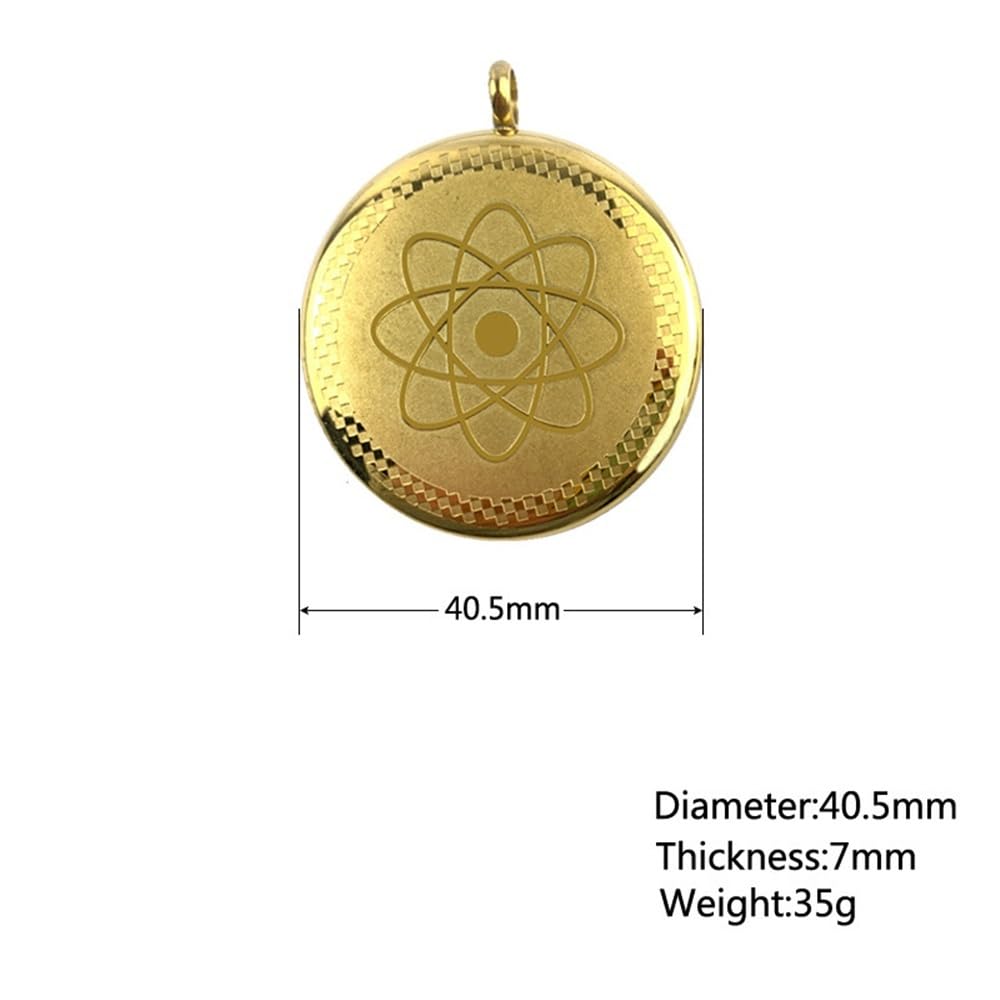 TAMHOPE Cosmic Metatron Cube Shield Defense Necklace,Terahertz Cosmic Energy Protection Necklace,Gold Color