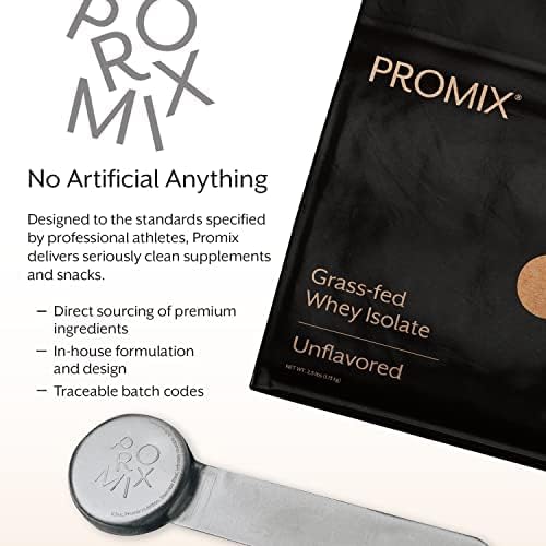 ProMix Nutrition Whey Protein Isolate Powder, Unflavored - Grass-Fed & 100% All Natural - Post Workout Fitness & Nutrition Shakes, Smoothies, Baking & Cooking Recipes - 2.5 Pound (Pack of 2)