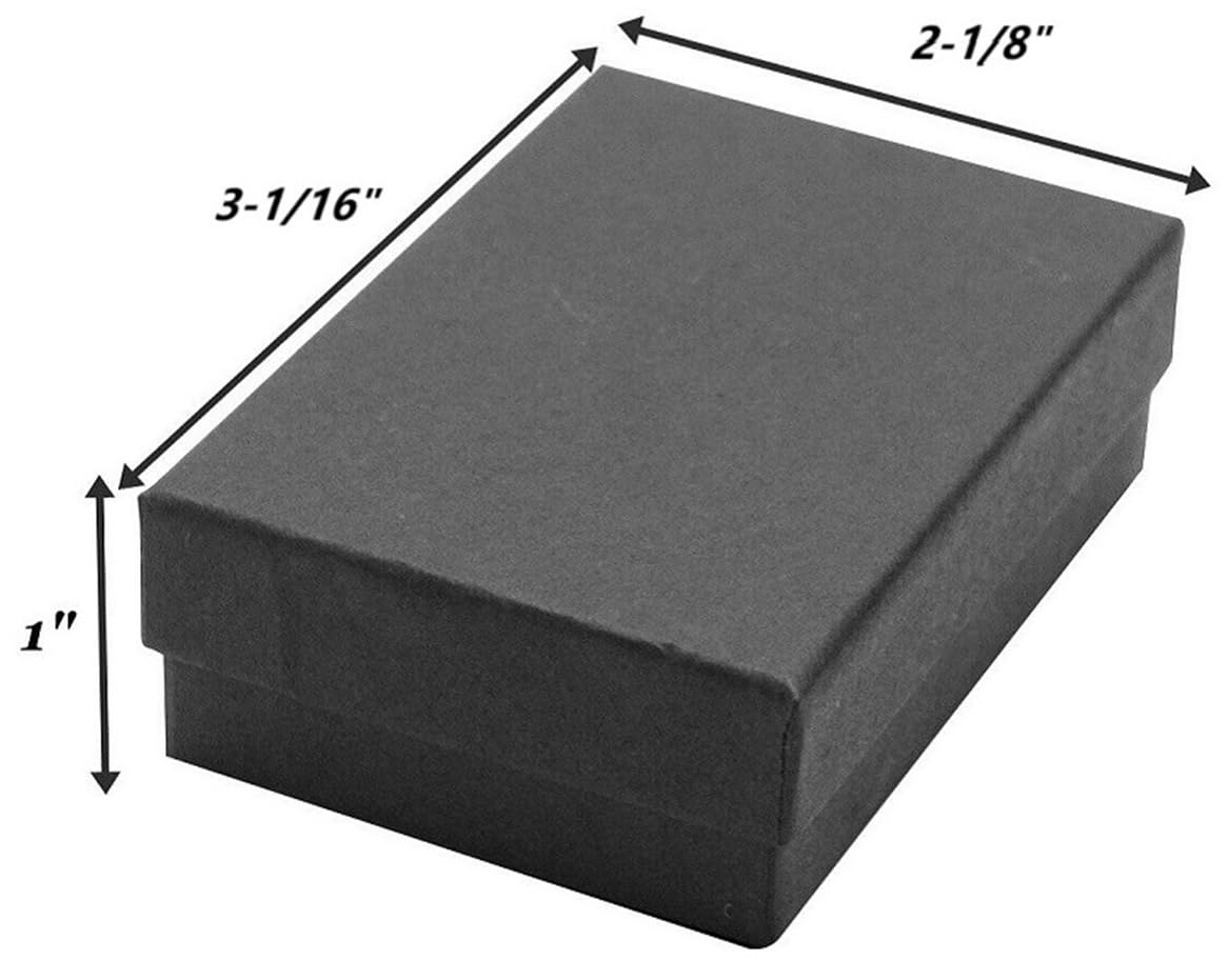 RJ Displays 100 Pack Premium Cardboard Jewelry Boxes with Cotton Filled Bulk Assorted Small Gift Boxes for Necklaces, Bracelets & Earrings (Black Matte)-Premium bulk small gift box 3.25x2.25x1 Inches
