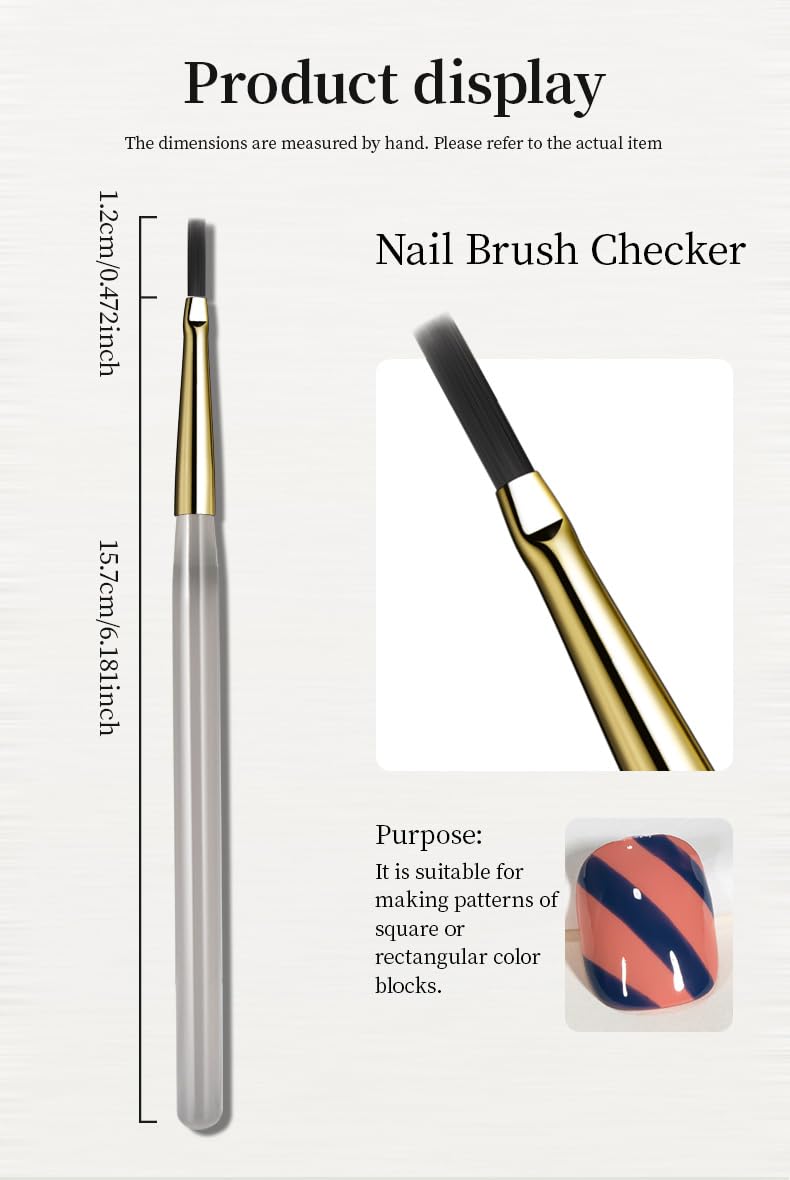 1 Pcs Professional Nail Art Liner Brush Set for Fine Detail Designs, Thin Drawing & Checker Pattern Tools for Acrylic Painting, Hand Painting & Manicure Accessories