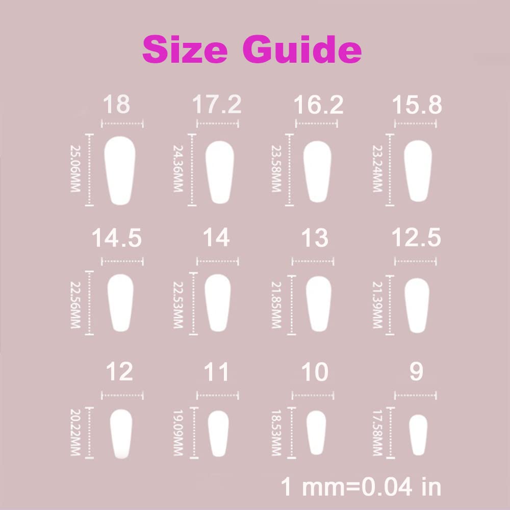 Redykat 24PCS Glossy Coffin Press On Nails, Salon Quality Nail art, Extra Long Acrylic Fake Nails, False Nails, Home Quick Manicure……… (Ombre Moonlight with Rhinestones)
