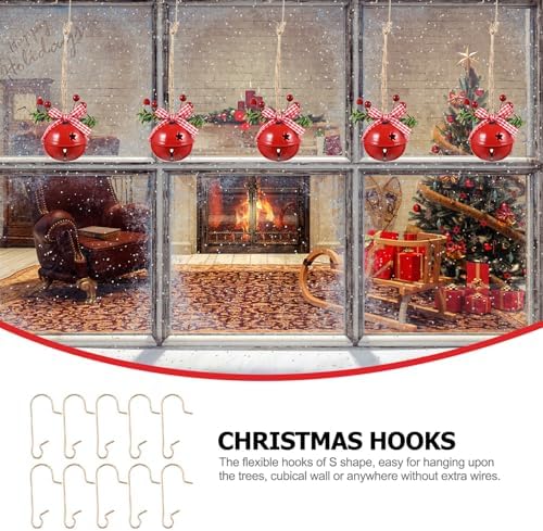 Garneck 100Pcs Colorful Metal Miniature Hooks Christmas Ornament Hangers for Trees Weddings Parties Home Decoration Stylish Swirl Design Xmas Supplies Accessories