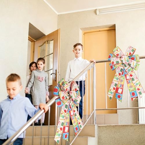 2PCS Large Back to School Wreath Bows for Front Door Bulletin Board Decor