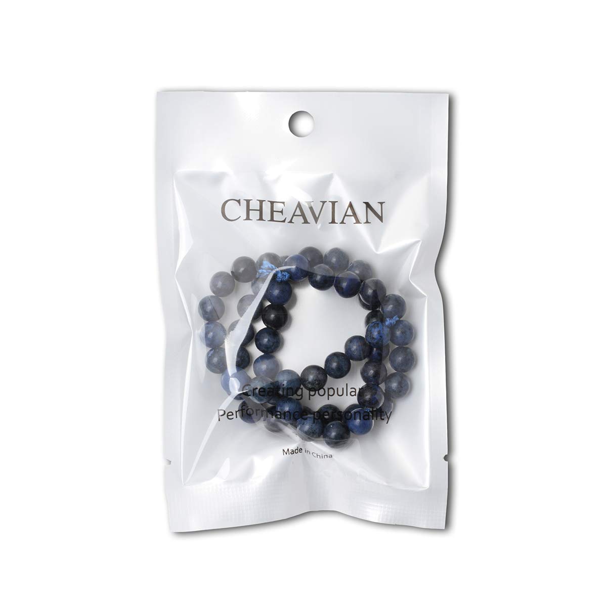 CHEAVIAN 45PCS 8mm Natural Dumortierite Gemstone Round Loose Stone Beads for Jewelry Making Crafts Design 1 Strand 15"