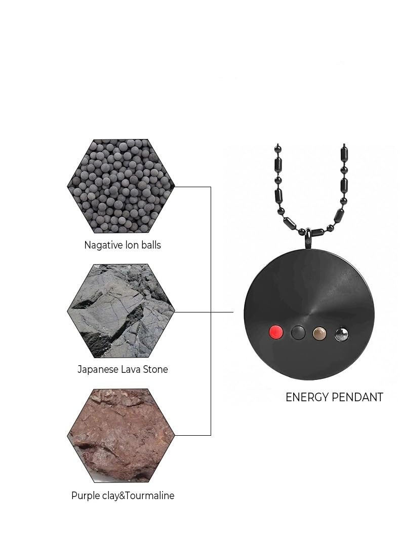 TAMHOPE Terahertz Wave Protection Shield Defense Necklace,Terahertz Cosmic Energy Protection Necklace,Black