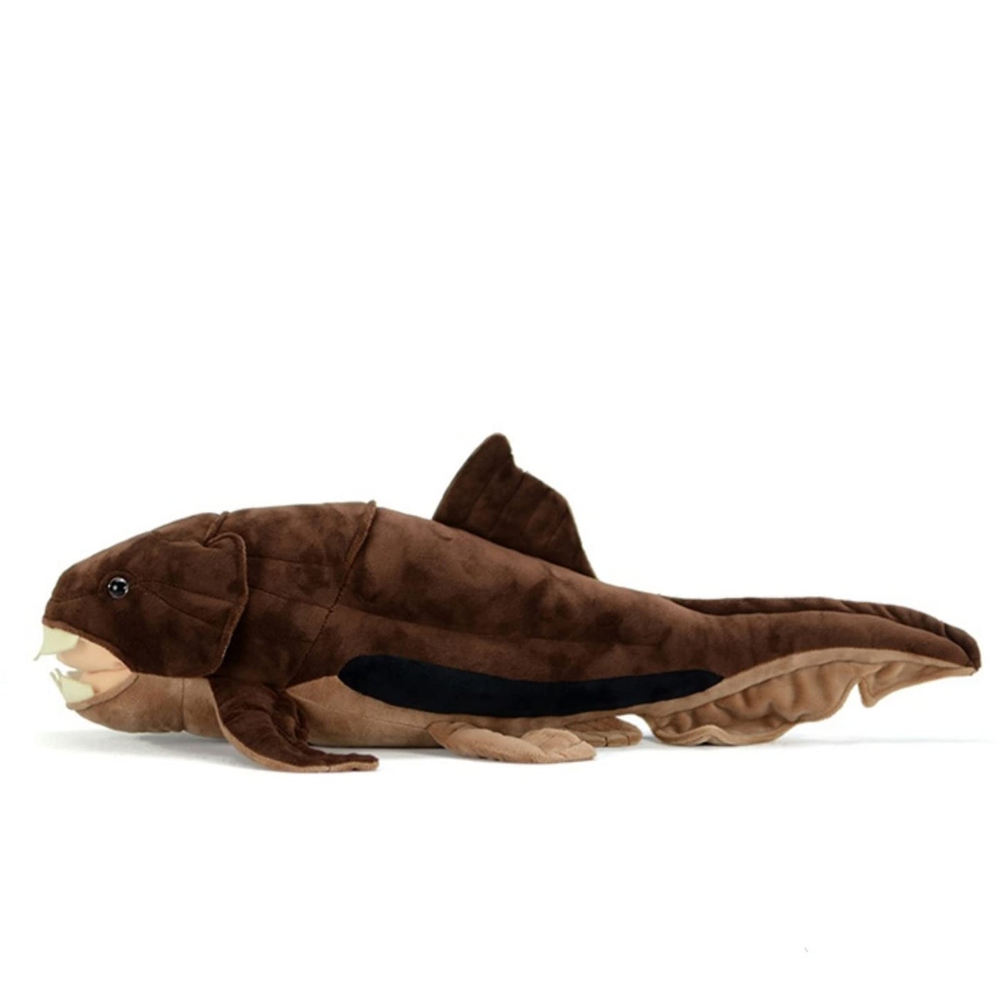 FRANKIEZHOU Dunkleosteus Stuffed Animal - Brown 23.62",Soft Deng's Fish, Hugging Toy, Gifts for Kids, Home Decor