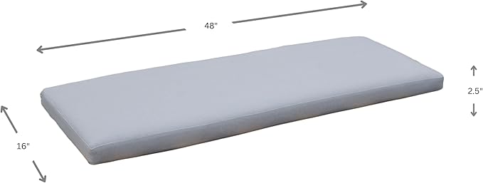 Tommy Bahama Bench Cushion, 48" X 16" X 2.5", Bamboo Bay Cloud