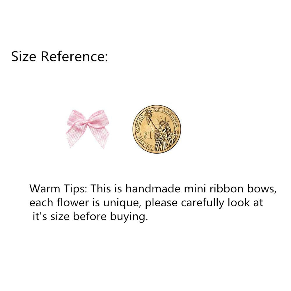 VIVIQUEN Mini Satin Ribbon Bows Ribbon Flowers 25mm x 26mm Appliques DIY Craft for Sewing, Scrapbooking, Wedding, Gift (Gingham Mix Color 60pcs)