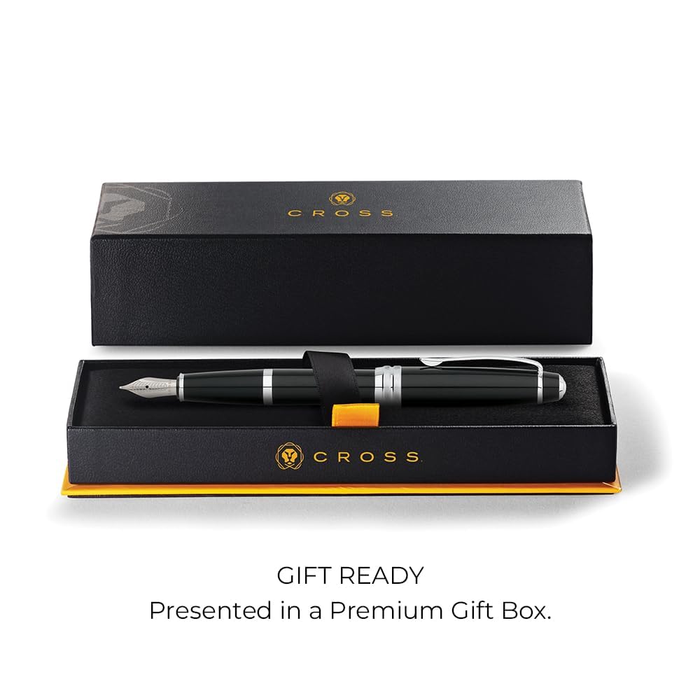 Cross Bailey Black Lacquer Medium With Stainless Steel Nib Self Serve S Fountain Pen