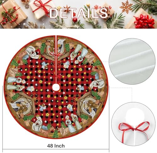 Christmas Nativity HOLY Night Tree Skirt 48 Inches