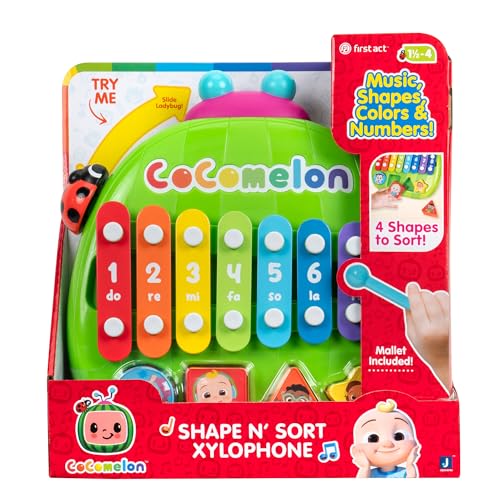 CoComelon Shape ‘N Sort Xylophone - Identify Shapes and Play Music - Favorite CoComelon Characters - Toys for Kids, Toddlers, and Preschoolers