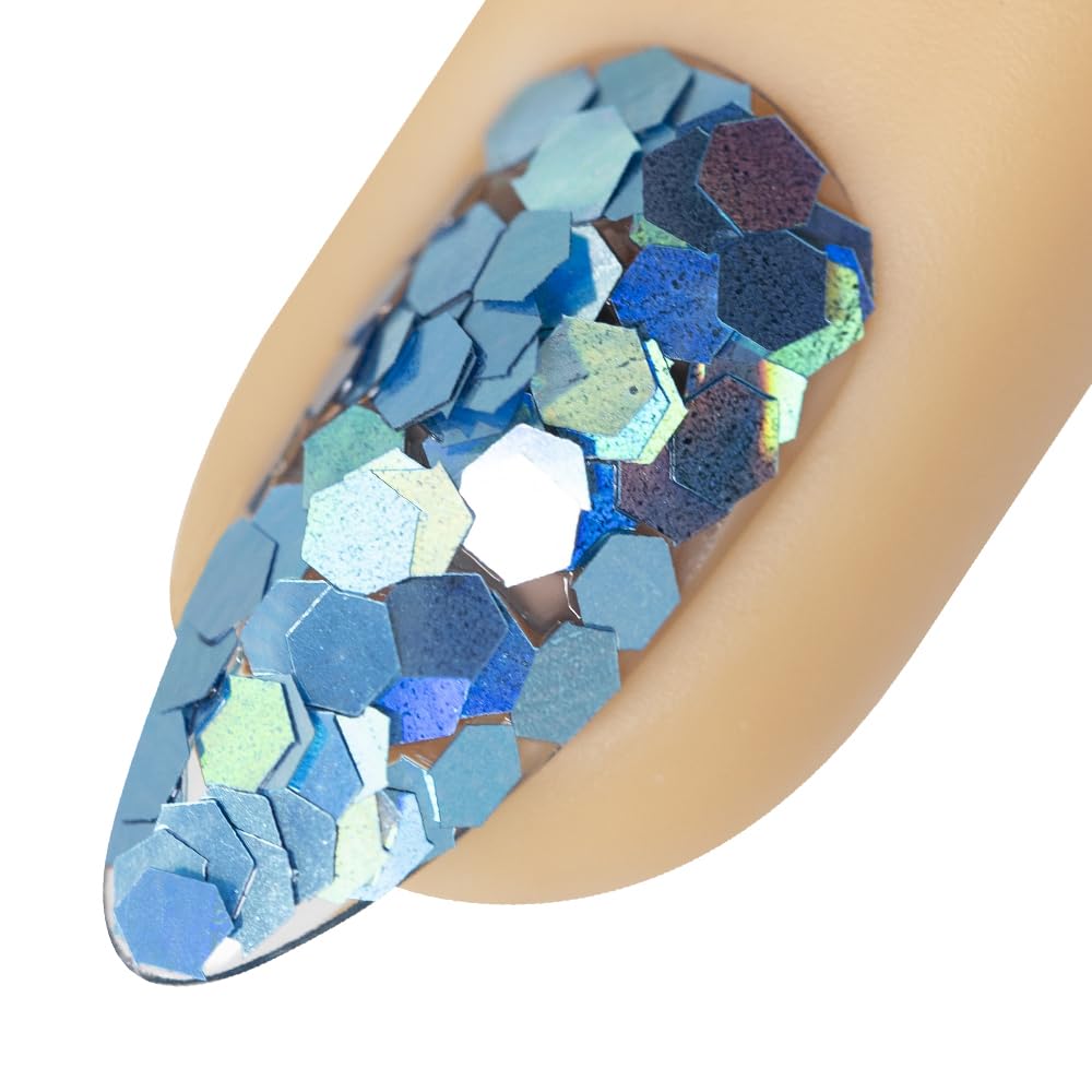 Young Nails Art Glitters - Premium Loose Nail Glitter Powder for Acrylic Nails & Gel Nails, Nail Sequins, Nail Sparkles, Nail Art Powder, Fine & Chunky Glitter, Durable, Muscles Muscles, 1 oz